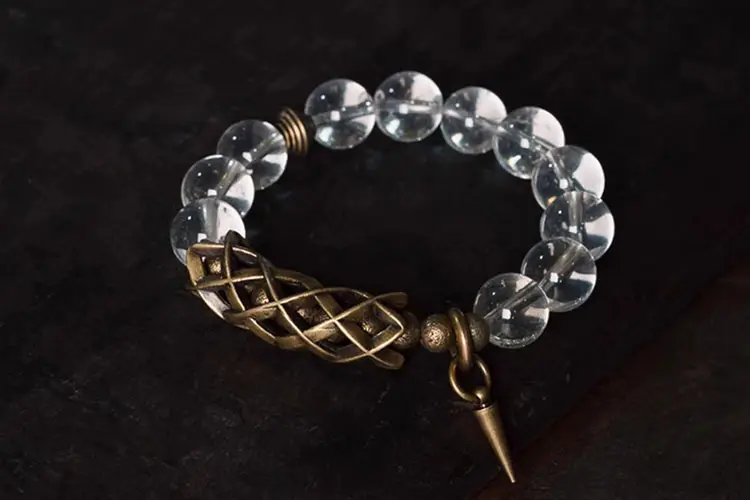 Clear Quartz Spike Bracelet | Protection & Clarity 5 - Buddha Bodhis Clear Quartz Spike Bracelet Protection & Clarity