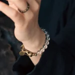 Clear Quartz Spiral Bracelet | Artisan Brass Jewelry 1 - Buddha Bodhis Clear Quartz Spiral Bracelet Artisan Brass Jewelry