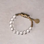 Clear Quartz Spiral Bracelet | Artisan Brass Jewelry - Buddha Bodhis Clear Quartz Spiral Bracelet Artisan Brass Jewelry