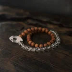 Clear Quartz and Sandalwood Bracelet | Clarity & Calm - Buddha Bodhis Clear Quartz and Sandalwood Bracelet Clarity & Calm