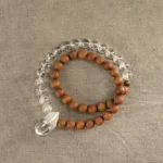 Clear Quartz and Sandalwood Bracelet | Clarity & Calm 2 - Buddha Bodhis Clear Quartz and Sandalwood Bracelet Clarity & Calm