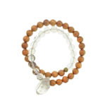 Clear Quartz and Sandalwood Bracelet | Clarity & Calm 4 - Buddha Bodhis Clear Quartz and Sandalwood Bracelet Clarity & Calm