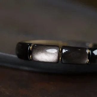 Double-Layer Black Obsidian Bracelet