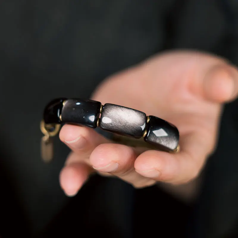 Double-Layer Black Obsidian Bracelet-3 Double-Layer Black Obsidian Bracelet