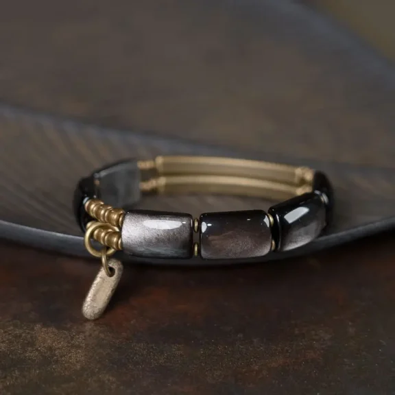 Buddha Bodhis Obsidian Bracelet: Degauss, Purify & Wear Guide 1 - Buddha Bodhis Double-Layer Black Obsidian Bracelet