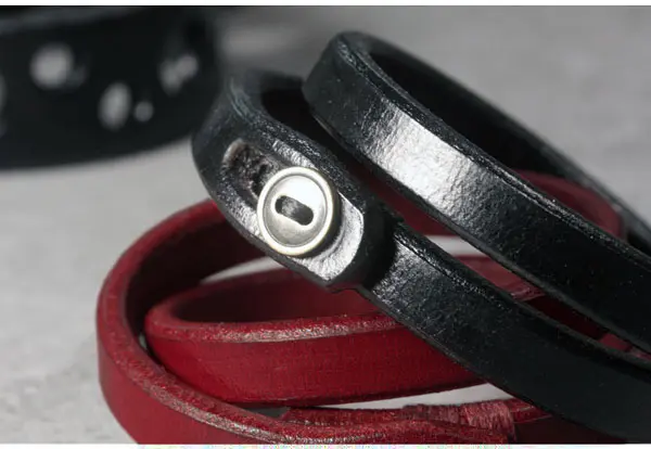 Double Wrap Leather Bracelet | Vintage Brass Snap | Unisex Authentic Style 7 - Buddha Bodhis Double Wrap Leather Bracelet