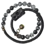 Dual-Strand Black Rutilated Quartz Bracelet | Zen Protection 6 - Buddha Bodhis Dual-Strand Black Rutilated Quartz Bracelet