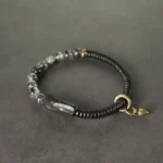 Ebony & Black Rutilated Quartz Bracelet | Unisex Harmony - Buddha Bodhis Ebony & Black Rutilated Quartz Bracelet