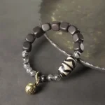 Ebony & Black Rutilated Quartz Bracelet | Grounding & Protection - Buddha Bodhis Ebony & Black Rutilated Quartz Bracelet