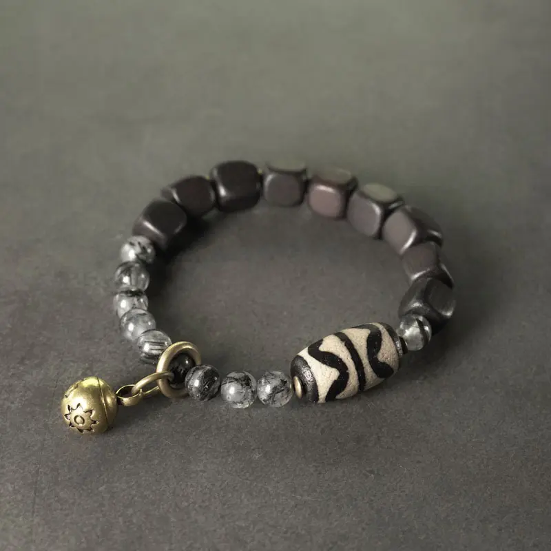 Ebony & Black Rutilated Quartz Bracelet (2) Ebony & Black Rutilated Quartz Bracelet