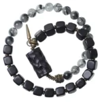 Ebony & Black Rutilated Quartz Double-Strand Bracelet | Grounding Power 4 - Buddha Bodhis Ebony & Black Rutilated Quartz Double-Strand Bracelet