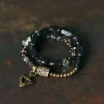 Ebony & Smoky Quartz Bracelet | Talisman of the Grounded Path 3 - Buddha Bodhis Ebony & Smoky Quartz Bracelet