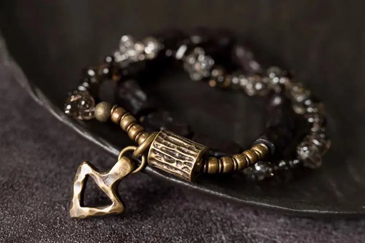 Ebony & Smoky Quartz Bracelet | Talisman of the Grounded Path 6 - Buddha Bodhis Ebony & Smoky Quartz Bracelet