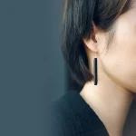 Ebony Wood Earrings | 925 Silver,Oriental Zen,Minimalist Vintage 2 - Buddha Bodhis Ebony Wood Earrings