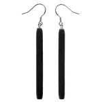 Ebony Wood Earrings | 925 Silver,Oriental Zen,Minimalist Vintage 6 - Buddha Bodhis Ebony Wood Earrings