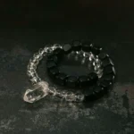 Ebony and Clear Quartz Bracelet | Balance & Clarity Set - Buddha Bodhis Ebony and Clear Quartz Bracelet Balance & Clarity Set