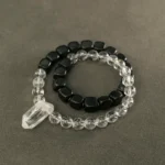Ebony and Clear Quartz Bracelet | Balance & Clarity Set 3 - Buddha Bodhis Ebony and Clear Quartz Bracelet Balance & Clarity Set