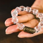 Faceted Clear Quartz Bracelet | Hammered Brass Jewelry 4 - Buddha Bodhis Faceted Clear Quartz Bracelet Hammered Brass Jewelry