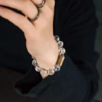 Faceted Clear Quartz Bracelet | Vintage Brass Jewelry 1 - Buddha Bodhis Faceted Clear Quartz Bracelet Vintage Brass Jewelry