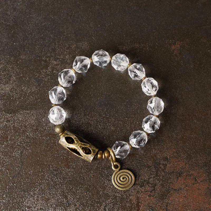Raw Clear Quartz Bracelet | Clarity & Grounding Jewelry - Buddha Bodhis Natural Clear Quartz Crystal Points for Healing