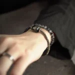 Golden Sheen Obsidian & Black Rutilated Quartz | Double-Wrap Protection 3 - Buddha Bodhis Golden Sheen Obsidian & Black Rutilated Quartz