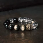 Golden Sheen Obsidian & Quartz Bracelet | Shield of Inner Light 3 - Buddha Bodhis Golden Sheen Obsidian & Quartz Bracelet Shield of Inner Light