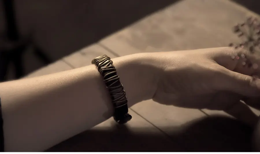 Handcrafted Leather Bracelet | Vintage Brass Cuff | Authentic Style 12 - Buddha Bodhis Handcrafted Leather & Vintage Brass Bracelet close-up