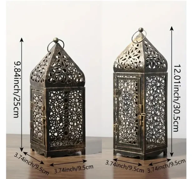 Hollow Iron Art Vintage Candle Holder | Zen Serenity Home Decor 5 - Buddha Bodhis Hollow Iron Art Vintage Candle Holder-size