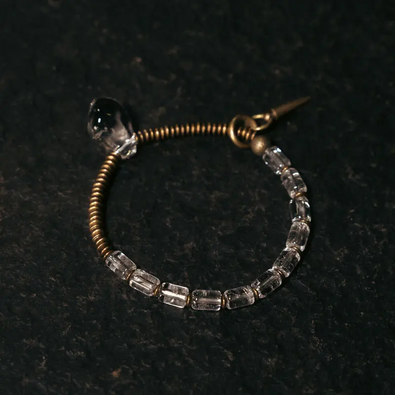 Industrial Crystal Bracelet Clarity & Retro Brass (1) Industrial Crystal Bracelet Clarity & Retro Brass