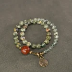Kambaba Jasper & Green Rutilated Quartz Bracelet | Harmony & Growth - Buddha Bodhis Kambaba Jasper & Green Rutilated Quartz Bracelet