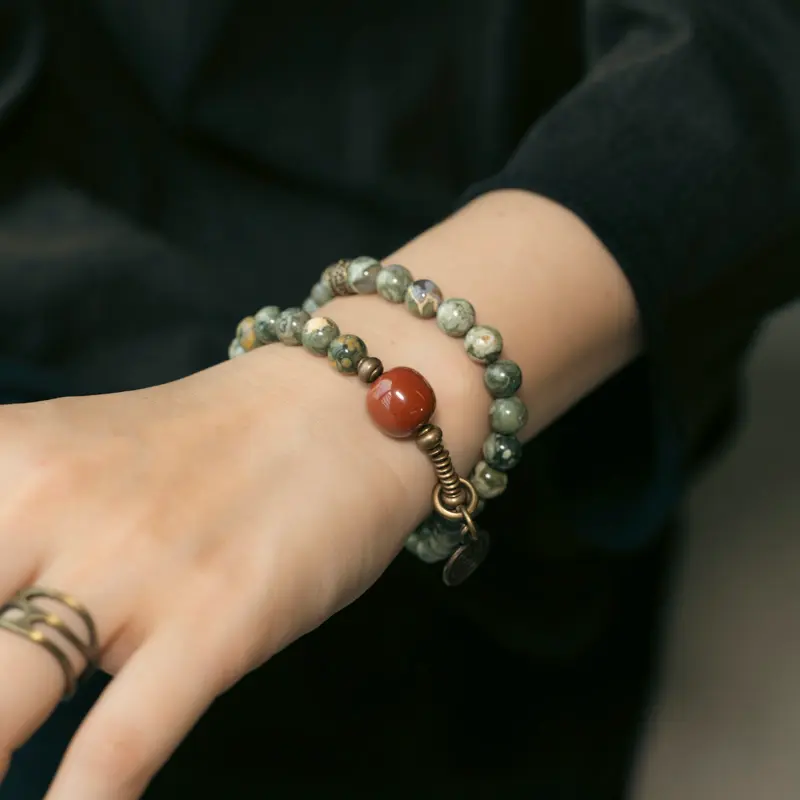 Kambaba Jasper & Green Rutilated Quartz Bracelet (2) Kambaba Jasper & Green Rutilated Quartz Bracelet