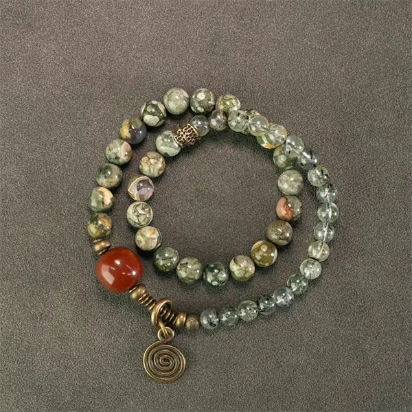 Kambaba Jasper & Green Rutilated Quartz Bracelet (3) Kambaba Jasper & Green Rutilated Quartz Bracelet