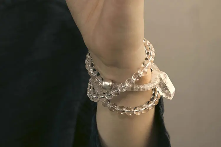 Layered Clear Quartz Bracelet | Crystal Point Jewelry 7 - Buddha Bodhis Layered Clear Quartz Bracelet Crystal Point Jewelry