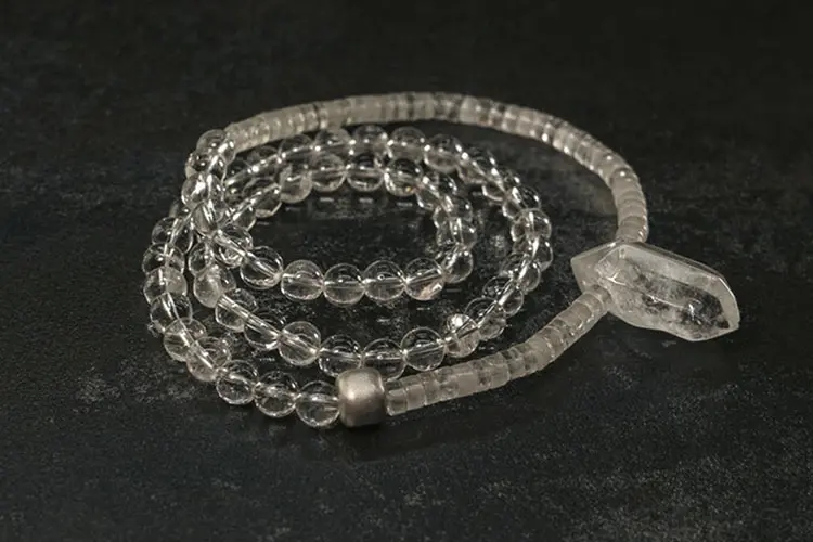 Layered Clear Quartz Bracelet | Crystal Point Jewelry 6 - Buddha Bodhis Layered Clear Quartz Bracelet Crystal Point Jewelry