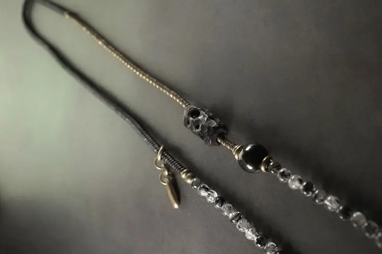 Multi-Wrap Black Rutilated Quartz Bracelet/Necklace | Dual Protection 6 - Buddha Bodhis Multi-Wrap Black Rutilated Quartz BraceletNecklace