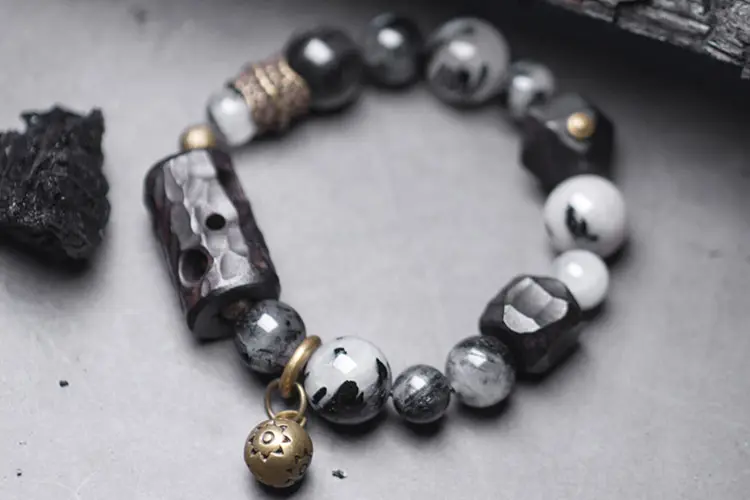 Obsidian, Ebony, Black Rutilated Quartz | Powerful Protection 6 - Buddha Bodhis Obsidian, Ebony, Black Rutilated Quartz
