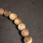 Zen Petrified Wood Bracelet: Brass Accents, Rustic & Individual 3 - Buddha Bodhis Petrified Wood Bracelet