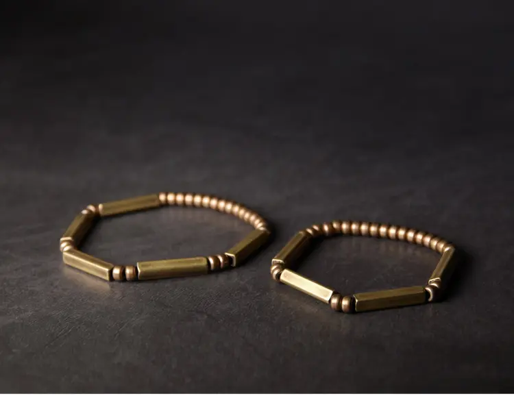 Pure Brass Zen Bracelet | Minimalist Vintage | Couple's Gift 5 - Buddha Bodhis Pure Brass Zen Bracelet