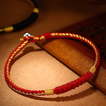 Handcrafted Strawberry Quartz Fox Red String Bracelet | Love Magnet & 2026 Protection - Buddha Bodhis Lucky Red String Bracelet for Protection