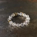 Radiant Clear Quartz Bracelet | Clarity & Vintage Brass 4 - Buddha Bodhis Radiant Clear Quartz Bracelet Clarity & Vintage Brass