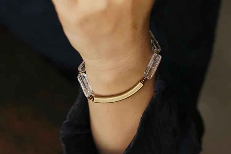 Raw Clear Quartz Bracelet | Clarity & Grounding Jewelry 7 - Buddha Bodhis Raw Clear Quartz Bracelet Clarity & Grounding Jewelry