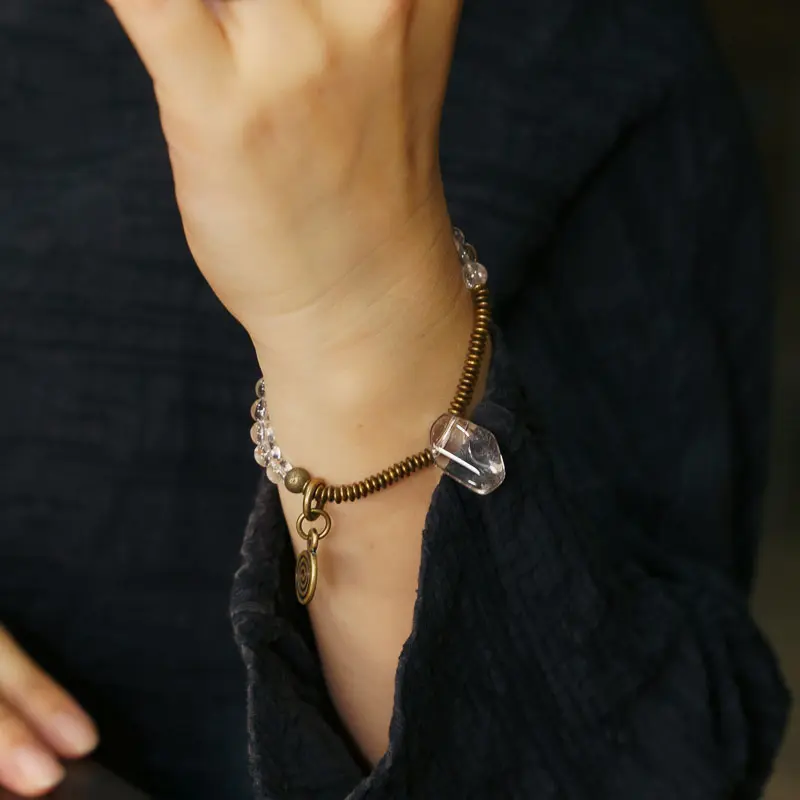 Raw Crystal Coil Bracelet Spiritual Journey Jewelry (1) Raw Crystal Coil Bracelet Spiritual Journey Jewelry