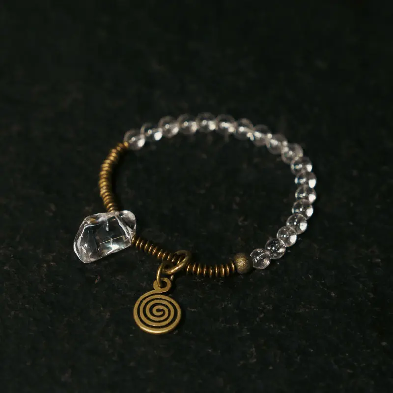 Raw Crystal Coil Bracelet Spiritual Journey Jewelry (2) Raw Crystal Coil Bracelet Spiritual Journey Jewelry