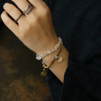 Raw Quartz Coil Bracelet Spiritual Spiral Jewelry