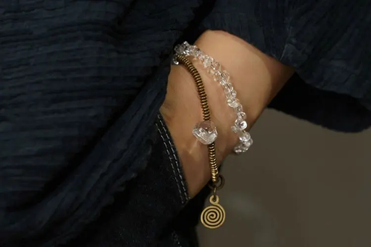 Raw Quartz Coil Bracelet | Spiritual Spiral Jewelry 7 - Buddha Bodhis Raw Quartz Coil Bracelet Spiritual Spiral Jewelry