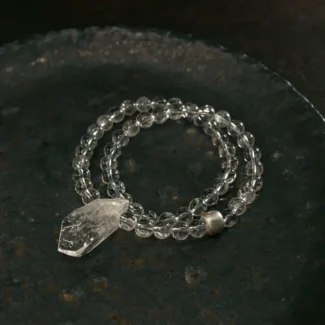 Raw Quartz Talisman Bracelet Clarity Wrap Jewelry