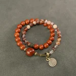 Red Jasper & Red Phantom Quartz Bracelet | Vitality & Grounding - Buddha Bodhis Red Jasper & Red Phantom Quartz Bracelet