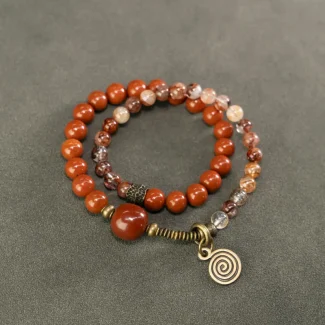 Red Jasper & Red Phantom Quartz Bracelet