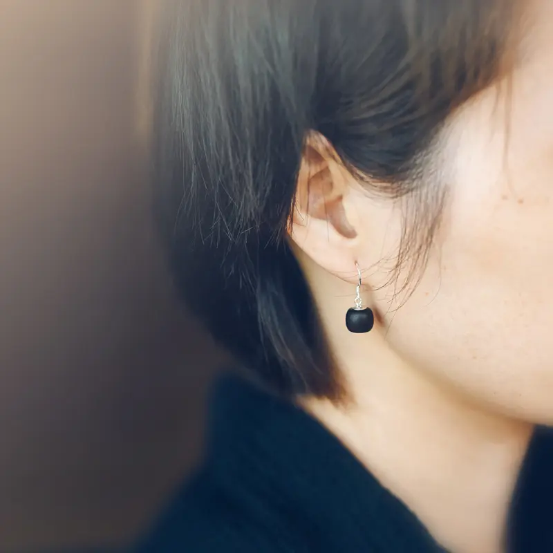 Serene Ebony Wood Earrings (2) Ebony Wood Earrings