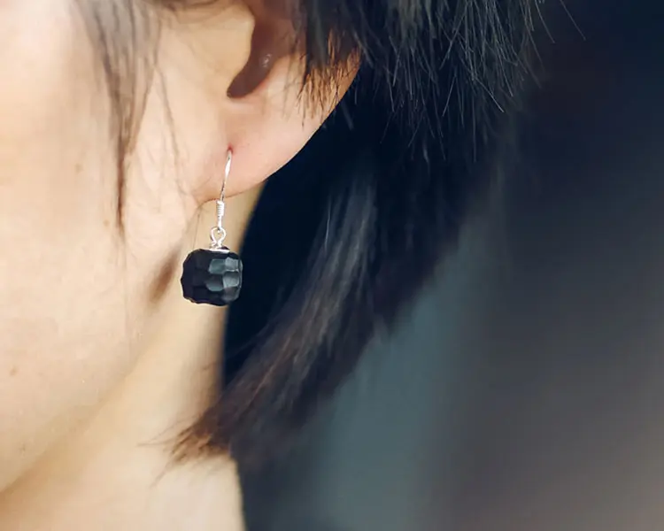 Serene Ebony Wood Earrings | Essence of Zen 8 - Buddha Bodhis Ebony Wood Earrings